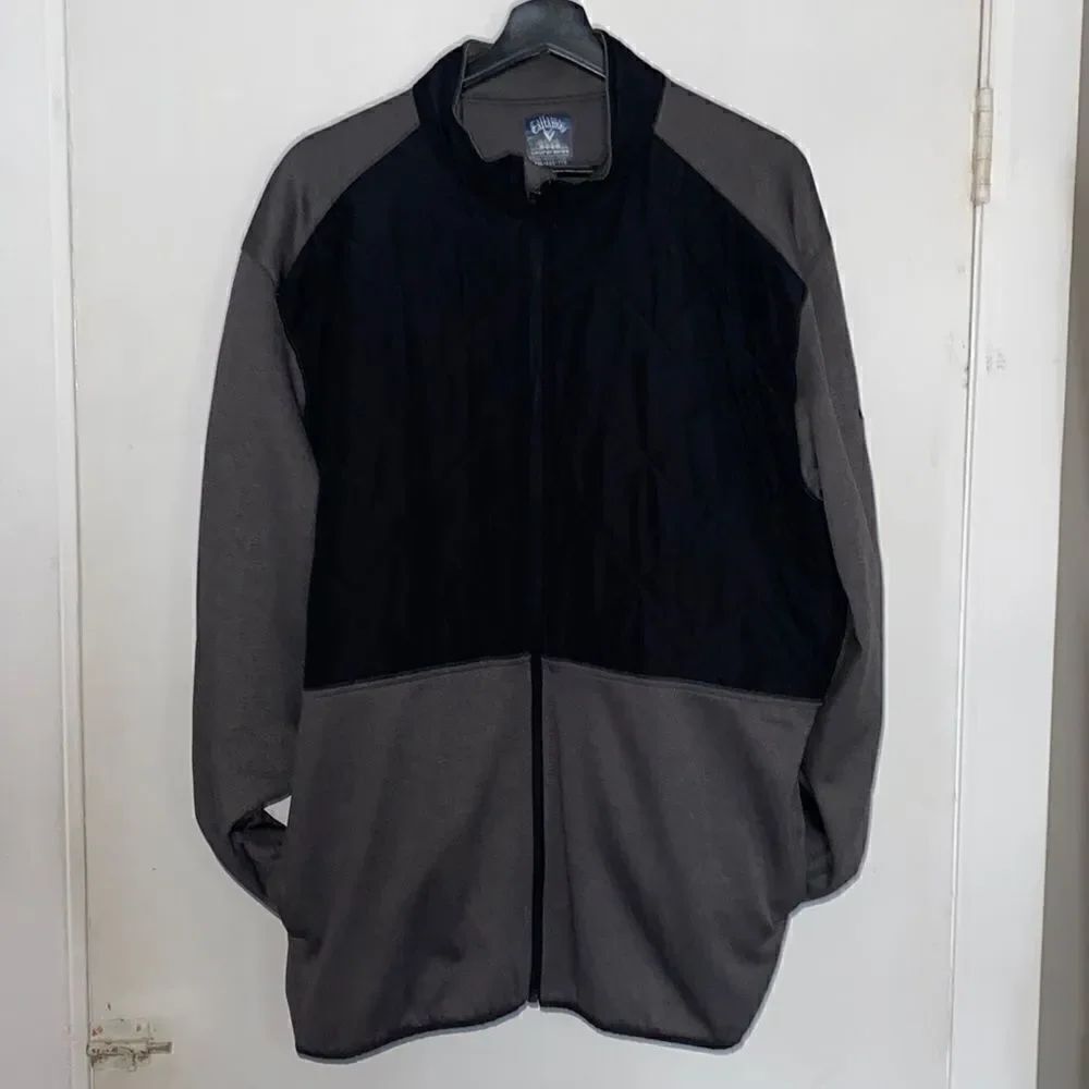 CALLAWAY Weather Series Gray and Black Lightweight Zip Up Jacket-XXL